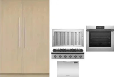 6 Piece Package Includes Refrigerator, Freezer, Cooktop, Wall Oven, Hood And Dishwasher